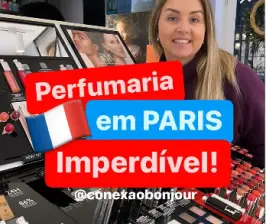 Post do Instagram com dicas de perfumaria em Paris.